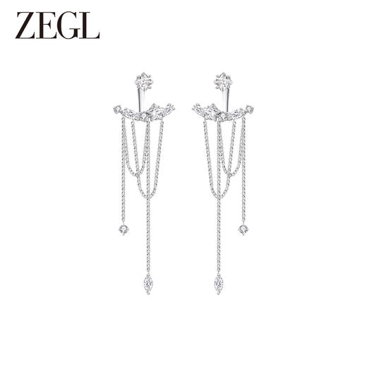 ZEGL设计师月溅星河系列流苏耳环女长款耳钉2023新款925银针耳饰 商品图1