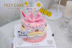 1027CAKE |   翻糖装饰 手绘小兔子 蝴蝶结