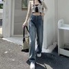 夏季新款时尚阔腿高腰牛仔裤高弹力显瘦遮肉阔腿裤女裤垂感拖地裤 商品缩略图5