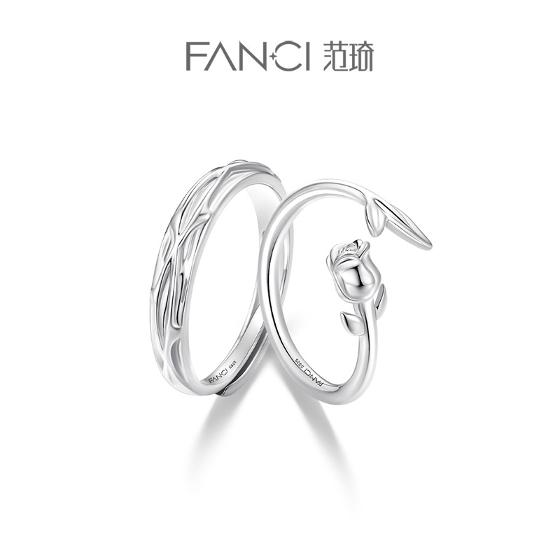 【玫瑰恋语对戒】Fanci范琦银饰情侣对戒 下单赠精美礼盒+顺丰包邮+运费险
