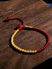 黄金十全十美硬金红绳手链女编绳手串本命年首饰简约调节幸运手绳1串10颗 商品缩略图4