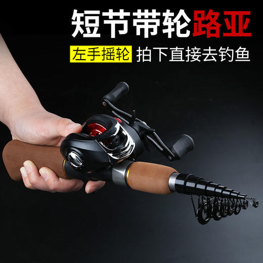 迷你小路亚竿便携超短伸缩路亚竿套装短节桥头竿冰钓钓鱼竿远投竿 商品图5