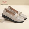 信诺真皮透气妈妈鞋子2023新款夏季软底镂空中老年乐福皮鞋女凉鞋23C6315-083 商品缩略图0