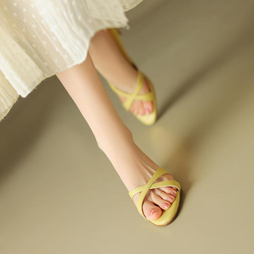 夏季新款，纯色真皮优雅凉拖KMN-1147 商品图5