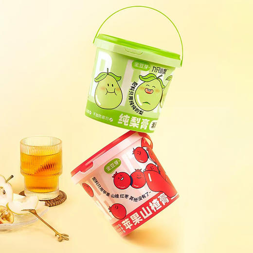 金豆芽纯梨膏苹果山楂膏组合装 真原果熬制|清润开胃|独立包装 商品图0