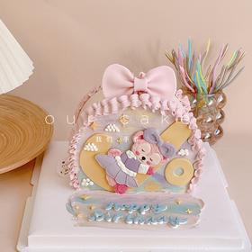 雪莉玫蝴蝶结半圆形蛋糕-低糖处理无添加