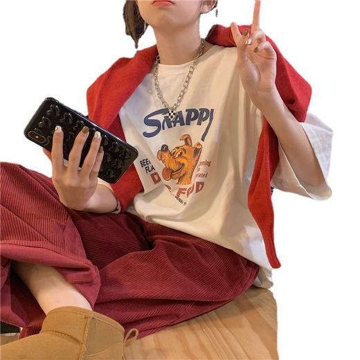 【ins超火！休闲港风短袖T恤】柔软透气，触感细腻，舒适亲肤，显瘦显高！夏季韩版BF风宽松百搭 商品图4