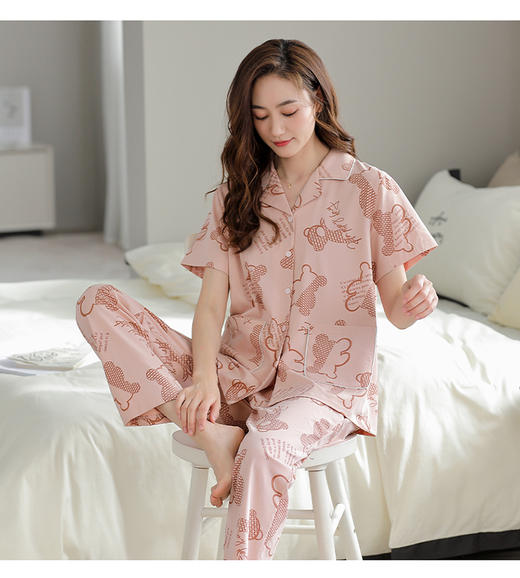 爱心泰迪熊翻领家居套装 商品图2