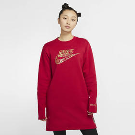 Nike/耐克春季NSW CNY女子圆领长袖抓绒套头连衣裙CU3661-687