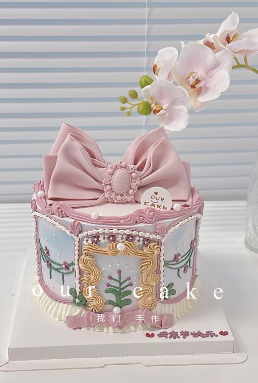 宫廷风洛丽塔粉色蝴蝶结微加高蛋糕-低糖处理无添加 商品图2