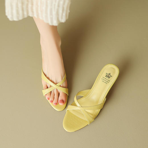 夏季新款，纯色真皮优雅凉拖KMN-1147 商品图7