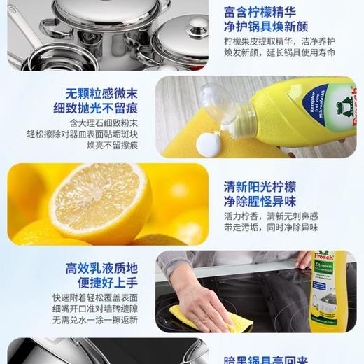 Frosch 柠檬不锈钢/陶瓷多用途清洁剂500ml+ 厨房重油污清洁喷剂500ml*2瓶 商品图2