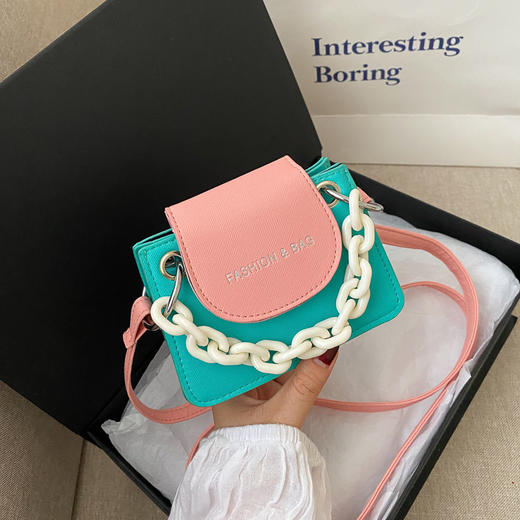 【马卡龙颜色小包包！】夏天撞色迷你小包包网红洋气单肩潮流斜挎包链条小方包 商品图6