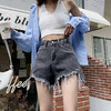 【时尚百搭！百搭高腰牛仔短裤】遮肉显瘦，黑色牛仔短裤女新款，春夏韩版百搭 商品缩略图5