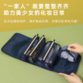 【日用百货】-四合一化妆包大容量斜纹布折叠可拆分收纳包