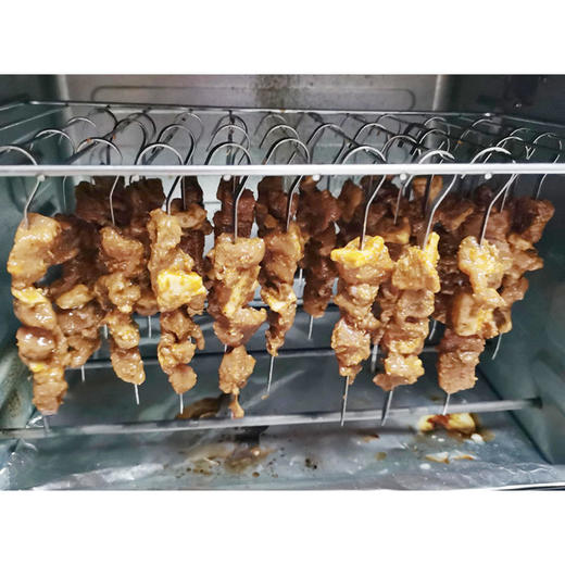 304电烤箱挂钩烧烤签子不锈钢木柄扁圆签烤羊肉串签烧烤工具全套 商品图2