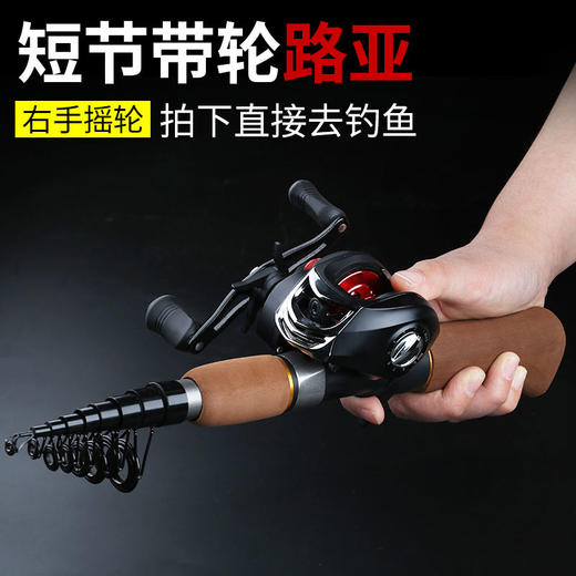 迷你小路亚竿便携超短伸缩路亚竿套装短节桥头竿冰钓钓鱼竿远投竿 商品图6
