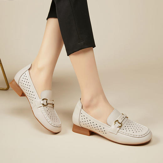 信诺镂空透气女乐福鞋2023新款夏季一脚蹬懒人单鞋软底舒适妈妈鞋X3C505281 商品图3