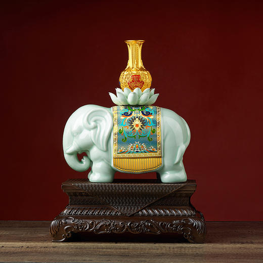 《福佑吉祥》雕刻青瓷  彩绘金鞍 花丝足银金瓶 祝福吉祥平安 双大师监制 工艺品摆件 商品图5