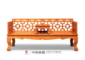 红桥红  家具严选  缅甸花梨(大果紫檀）  【故宫款 十字连方罗汉床两件套】