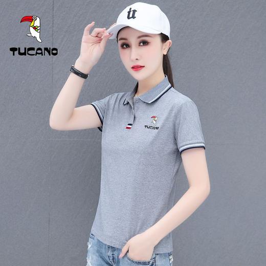 DD-休闲POLO女士短袖夏季时尚百搭工作服女t恤女韩版印花 商品图8