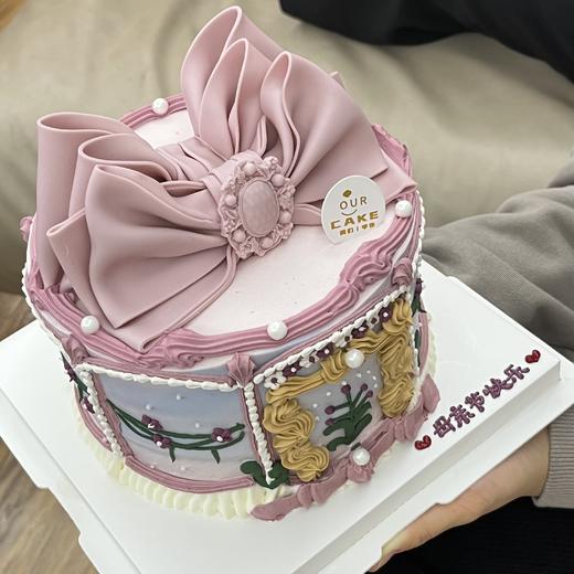 宫廷风洛丽塔粉色蝴蝶结微加高蛋糕-低糖处理无添加 商品图3