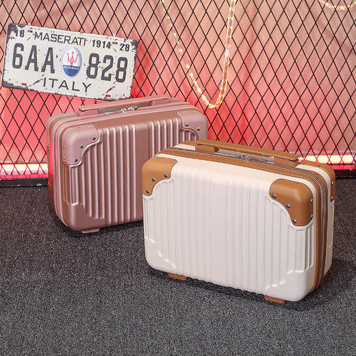 【服装鞋包】韩版复古学生行李箱 小型手提箱14寸化妆箱旅行箱 迷你行李箱 商品图2