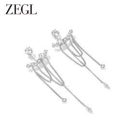 ZEGL设计师月溅星河系列流苏耳环女长款耳钉2023新款925银针耳饰