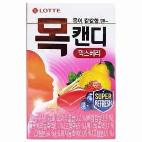 乐天润喉糖混合水果味38g롯데 목캔디 믹스베리