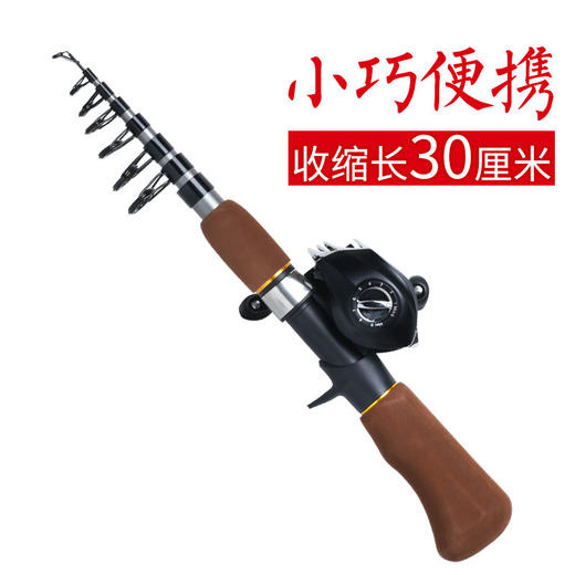 迷你小路亚竿便携超短伸缩路亚竿套装短节桥头竿冰钓钓鱼竿远投竿 商品图7
