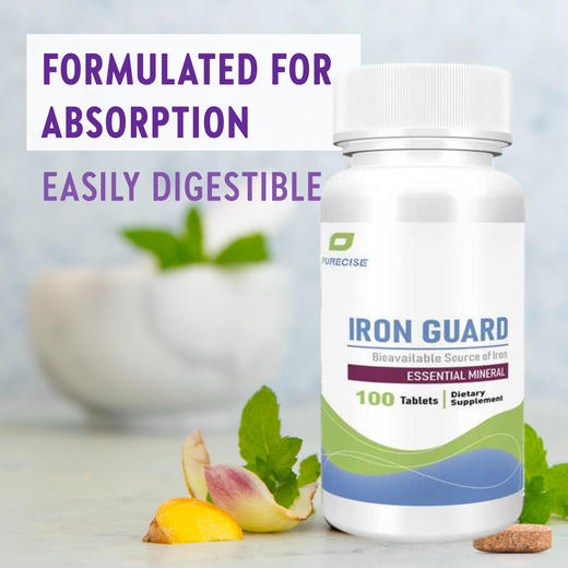 【复合贫血因子】Iron Guard 100片 专利螯合铁+当归+覆盆子+活性叶酸+甲基B12+VC不伤肠胃 商品图1