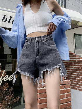 【时尚百搭！百搭高腰牛仔短裤】遮肉显瘦，黑色牛仔短裤女新款，春夏韩版百搭