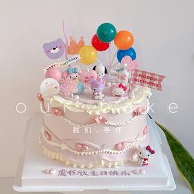 库洛米帕恰狗玩偶复古蛋糕（提前与微信客服确认玩偶库存）-低糖处理无添加