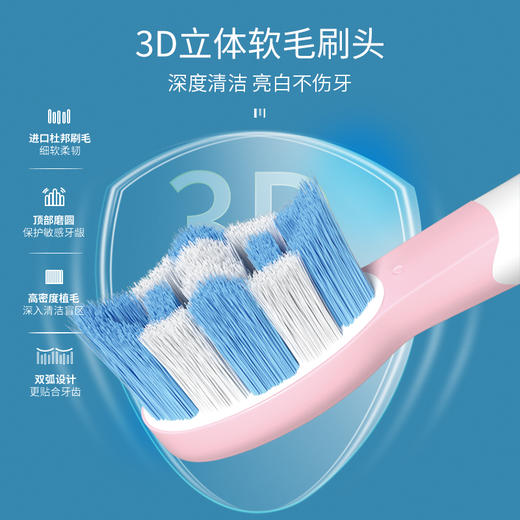 【美牙不伤牙 IPX7级防水】3D杜邦刷毛声波电动牙刷 商品图2