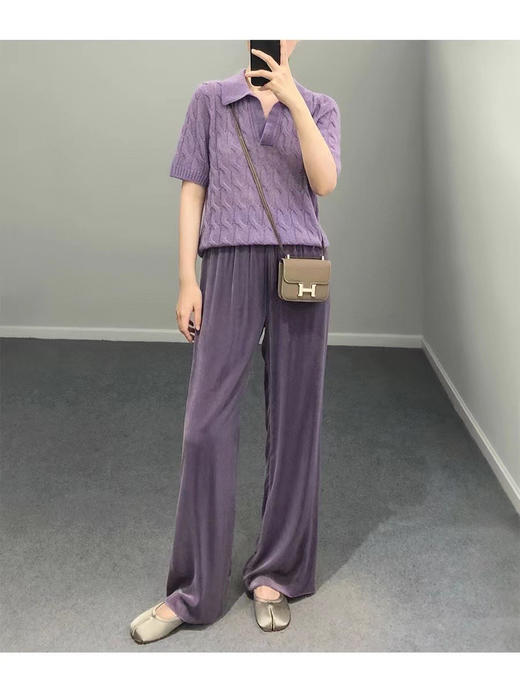 丝绒阔腿裤。五色 商品图12