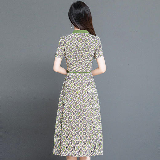 时尚气质系带，收腰扇子花连衣裙QYM-63093-1 -Y 商品图2