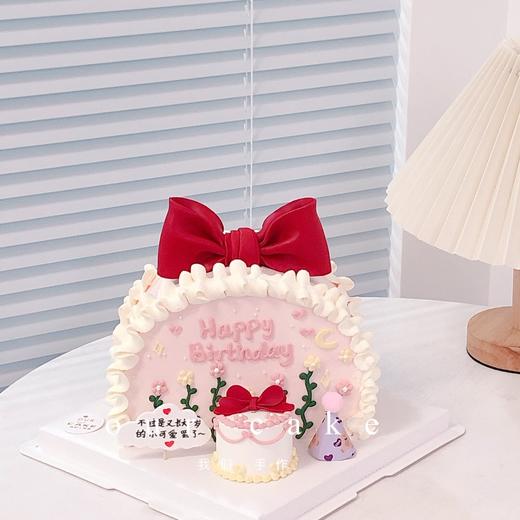 半圆紫色蝴蝶结蛋糕-低糖处理无添加 商品图1