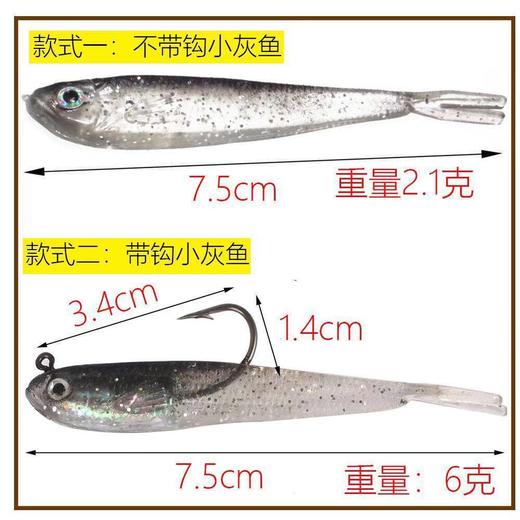 【塘主都哭了】路亚假饵仿生鱼饵通杀包铅带钩小灰鱼淡海水通用仿真软饵桂鱼鲈鱼 商品图6