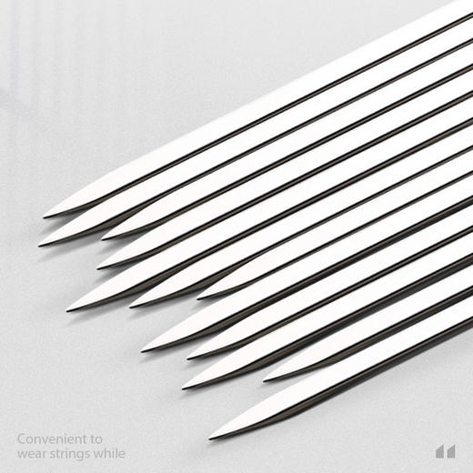 304电烤箱挂钩烧烤签子不锈钢木柄扁圆签烤羊肉串签烧烤工具全套 商品图5