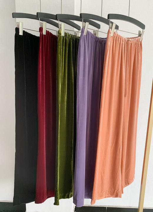 丝绒阔腿裤。五色 商品图1