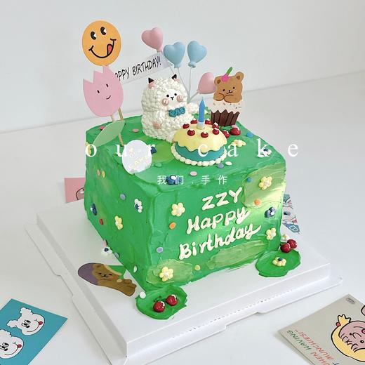 小羊咩咩立体小动物方形蛋糕（-低糖处理无添加 商品图0