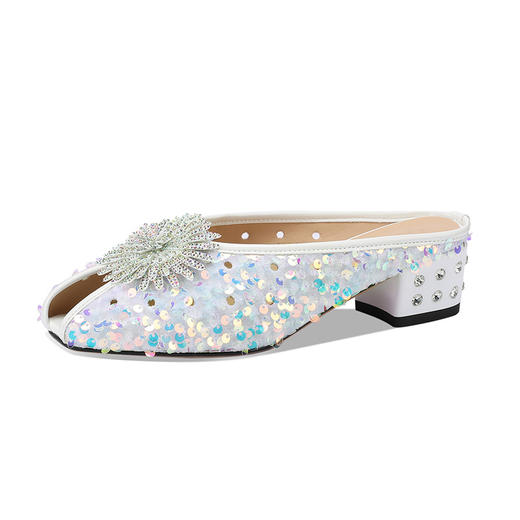 时尚外穿中跟鱼嘴半拖鞋懒人穆勒鞋YSML-A096-201 商品图4