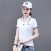 DD-休闲POLO女士短袖夏季时尚百搭工作服女t恤女韩版印花 商品缩略图3
