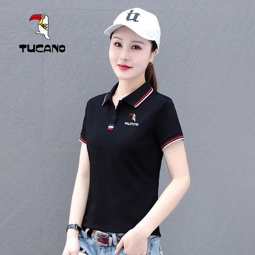 DD-休闲POLO女士短袖夏季时尚百搭工作服女t恤女韩版印花 商品图4