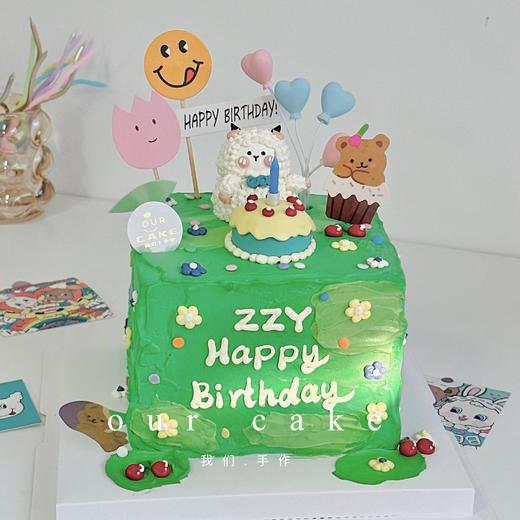 小羊咩咩立体小动物方形蛋糕（-低糖处理无添加 商品图1