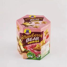 河马莉牌草莓味小熊造型夹心饼干80g