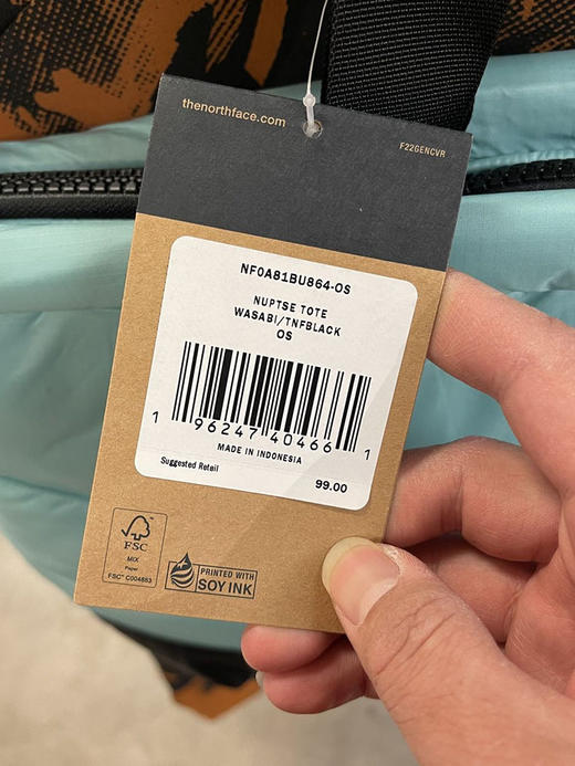 THE NORTH FACE/北面  男女同款刺绣LOGO拼色弧形底拉链口挎包 商品图3