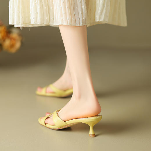 夏季新款，纯色真皮优雅凉拖KMN-1147 商品图6