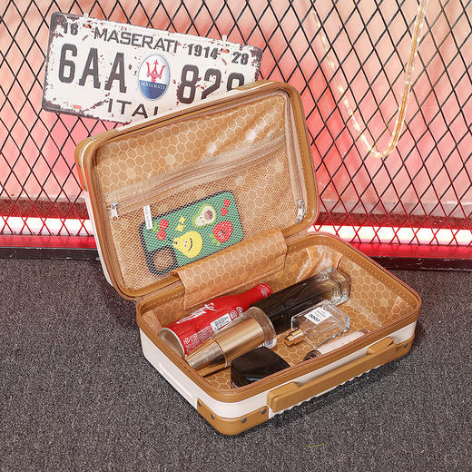 【服装鞋包】韩版复古学生行李箱 小型手提箱14寸化妆箱旅行箱 迷你行李箱 商品图3