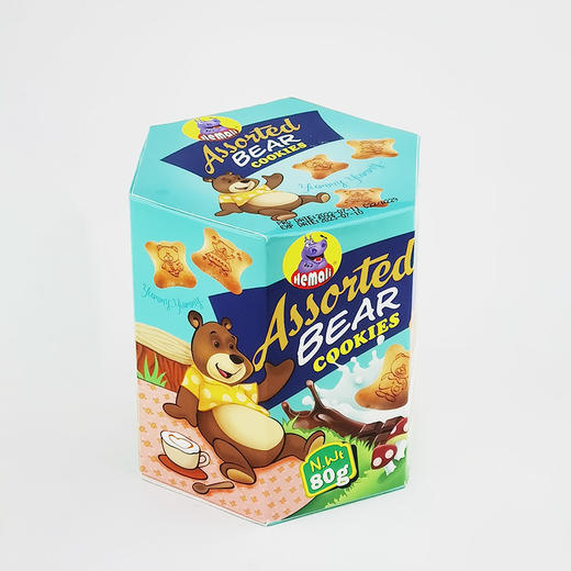 河马莉牌综合味小熊造型夹心饼干80g 商品图0